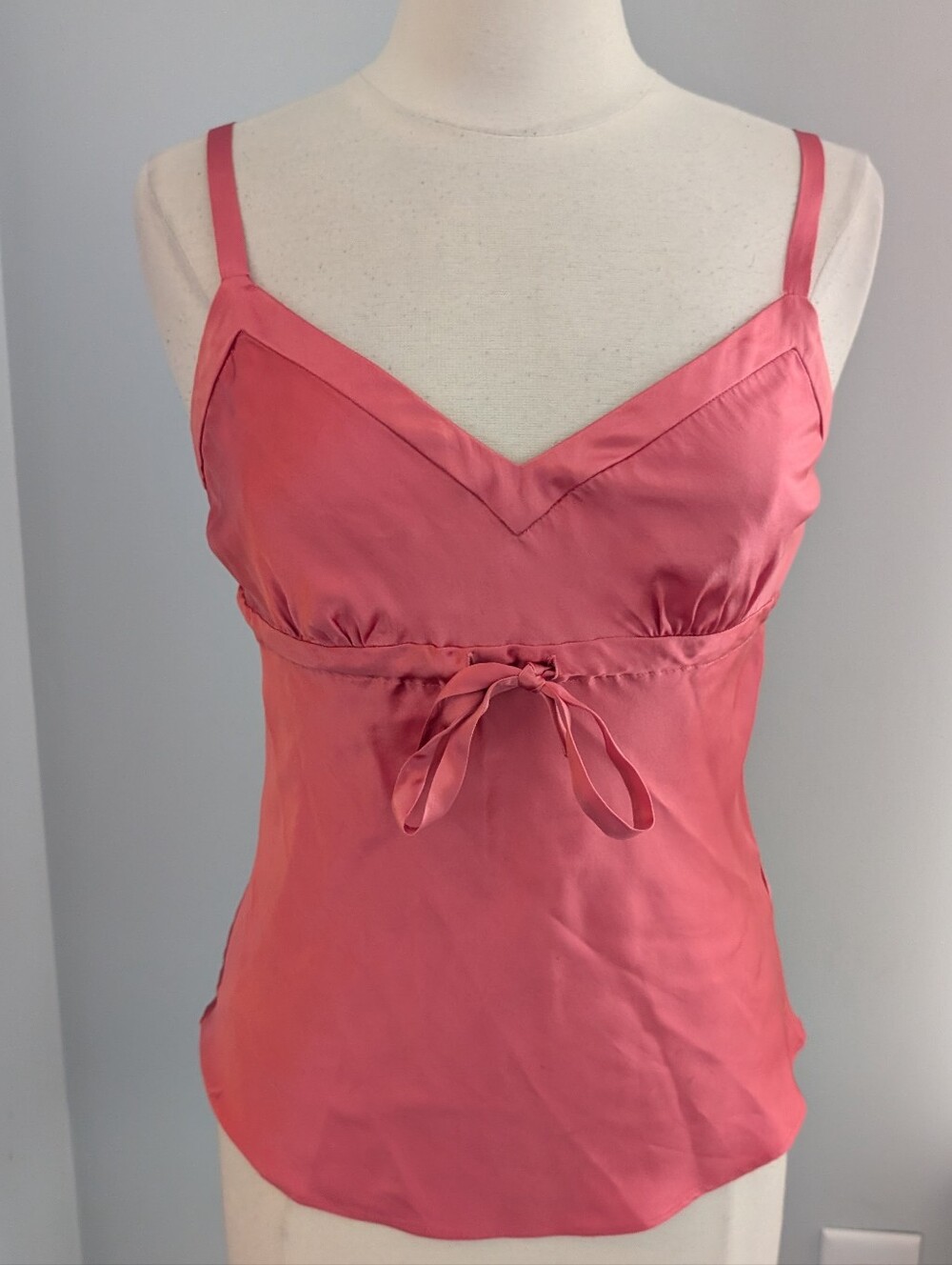 Women Vintage Silk J.Crew Tank Salmon Pink Y2K
